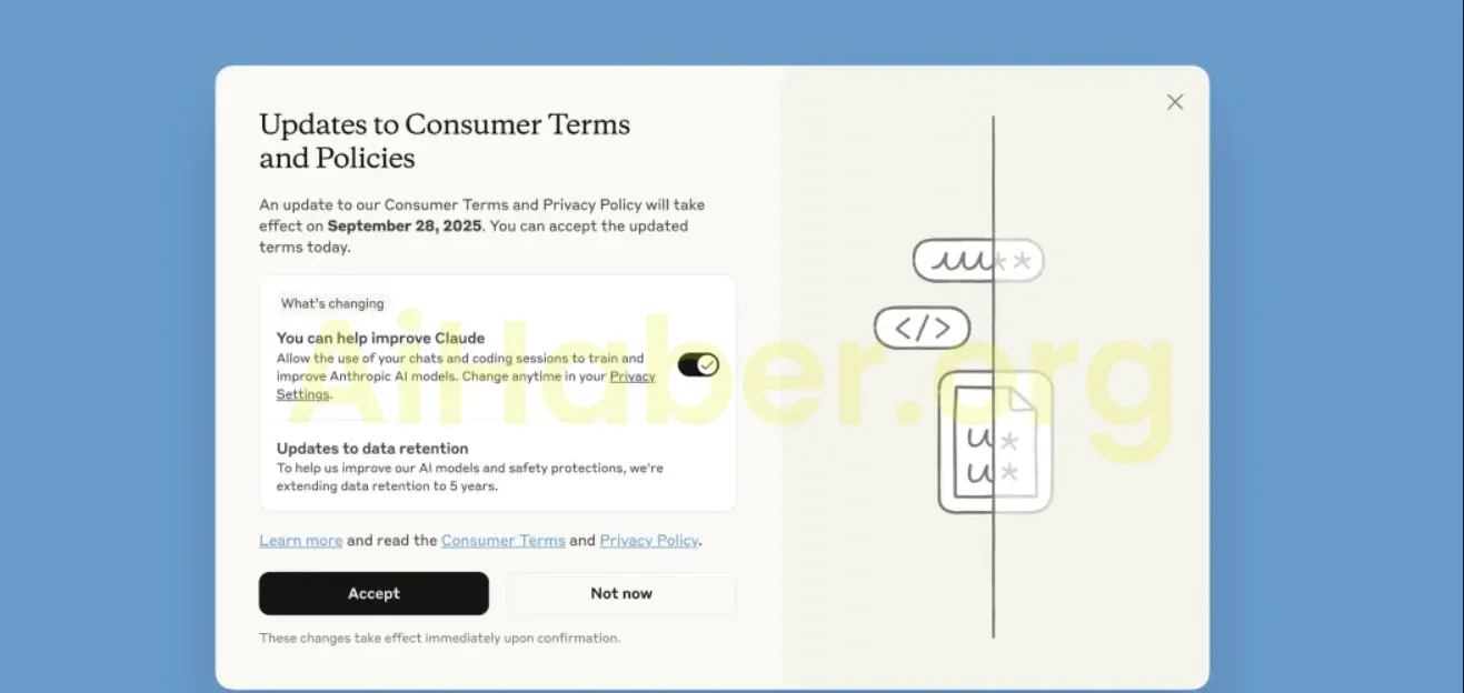 Claude gizlilik politikası Değişiyor