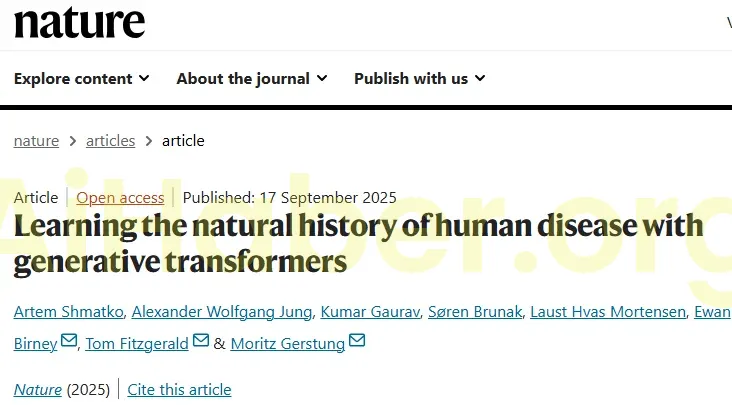 Nature | İnsan Hastalıklarının Doğal Tarihinin Üretken Dönüştürücü Odaklı Öğrenimi