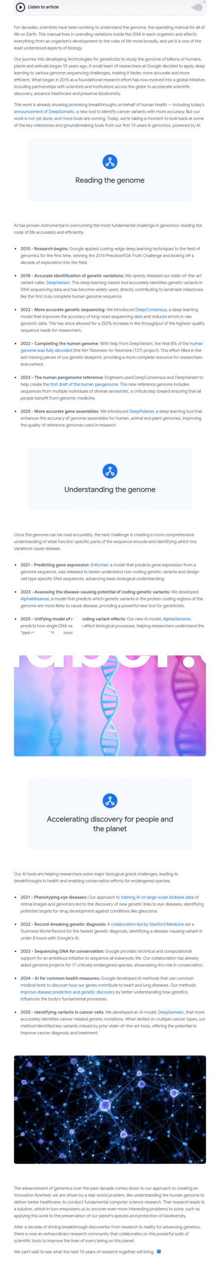 Google’da 10 yıllık genom araştırması