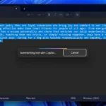 Notepad on Windows 11 using AI to summarize content