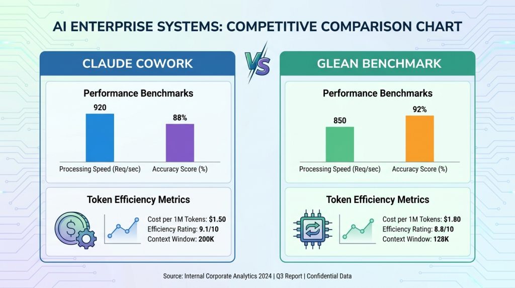 Claude Cowork ve Glean yapay zeka benchmark karsilastirmasi