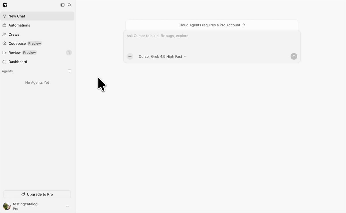 Cursor Origin bekleme listesi arayuzu