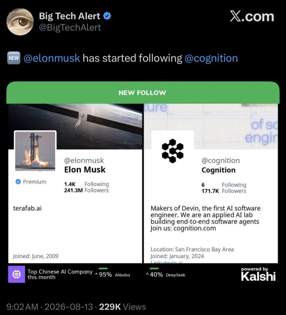 Cognition Elon Musk SpaceX AI developer ekibi