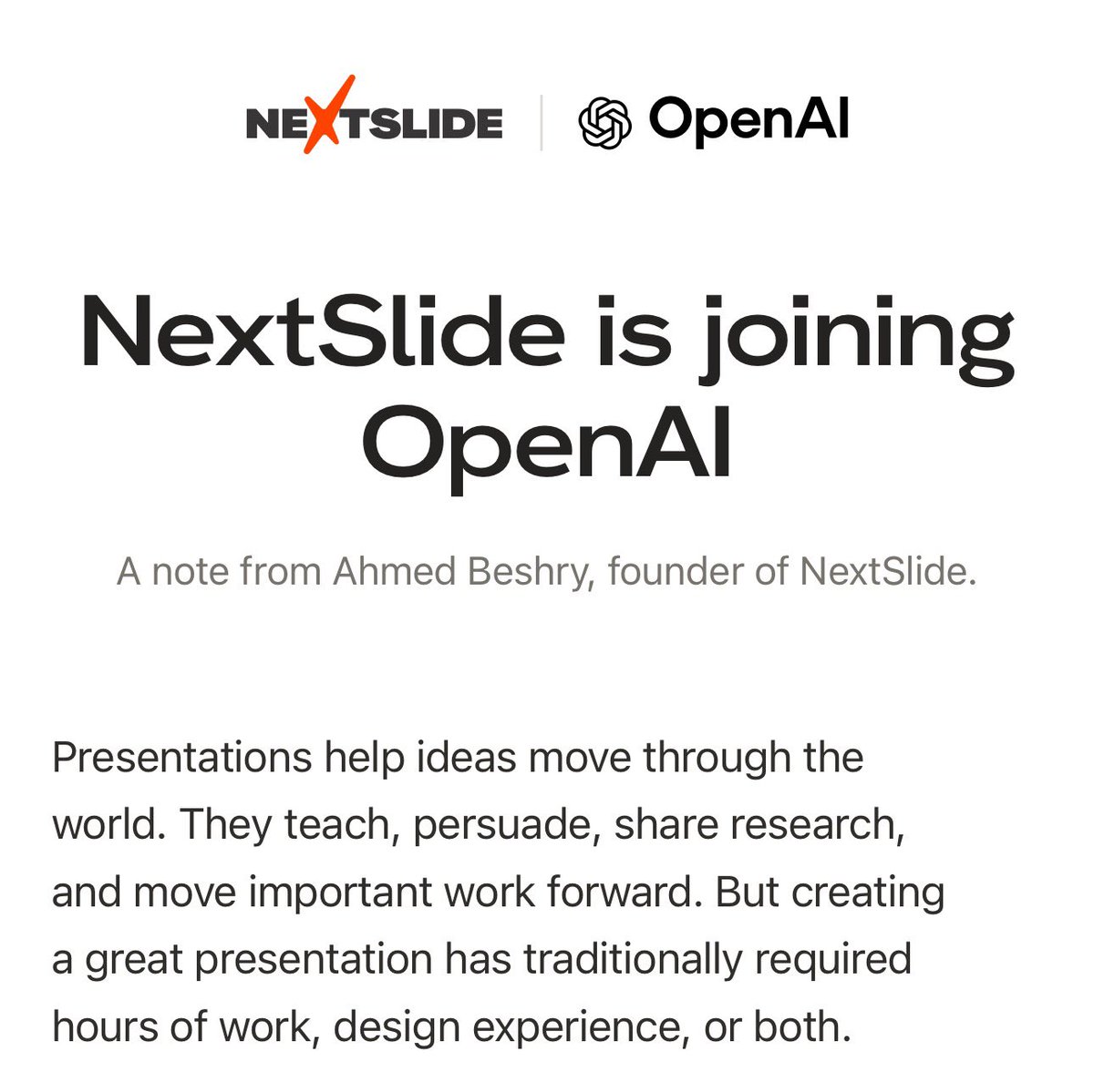 OpenAI Next Slide satın alma haberi