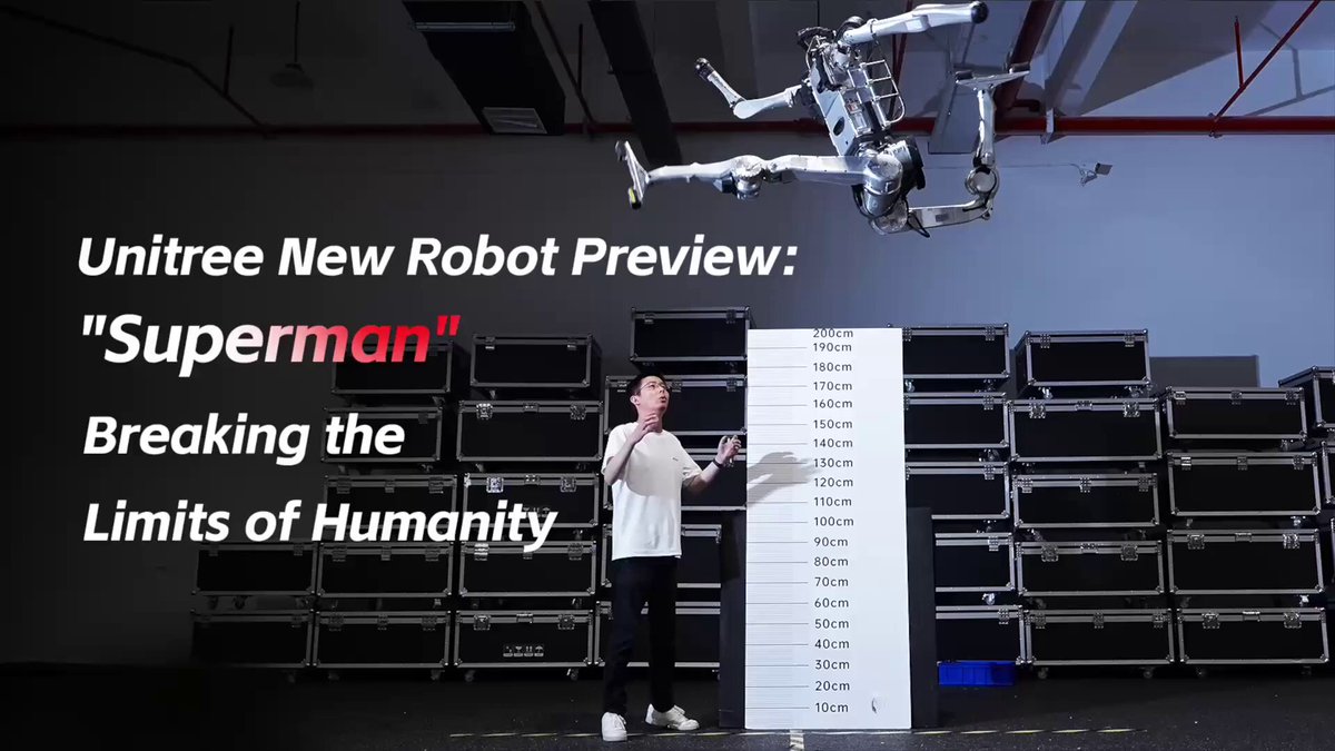 Unitree Superman insansı robot 2 metre zıplama 12.66 m/s hız