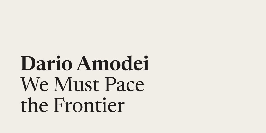 Dario Amodei’nin We Must Pace the Frontier yazısının resmi kapak görseli